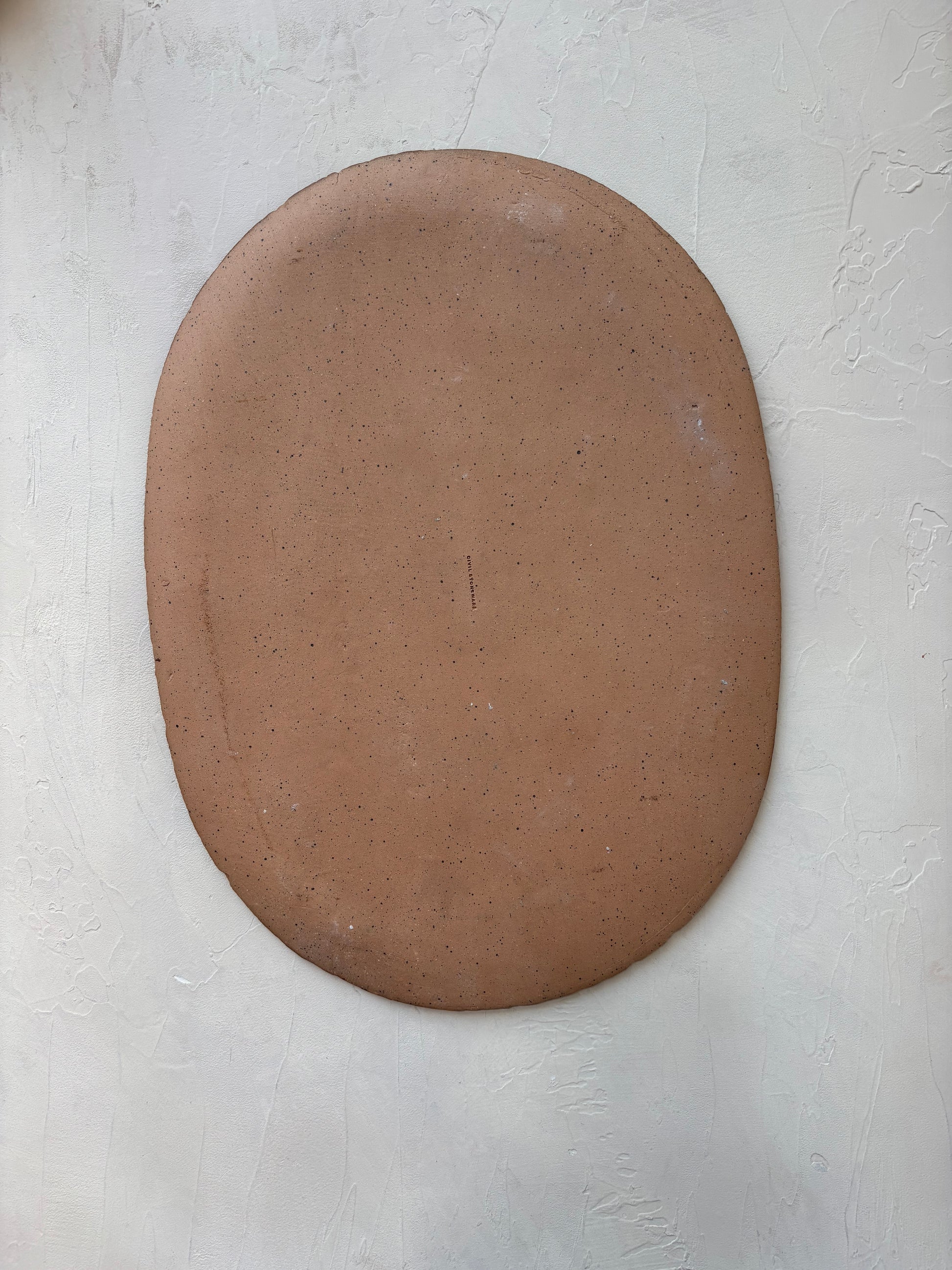 Oval Server in Sourdough Shino on Peach (Ready to ship)