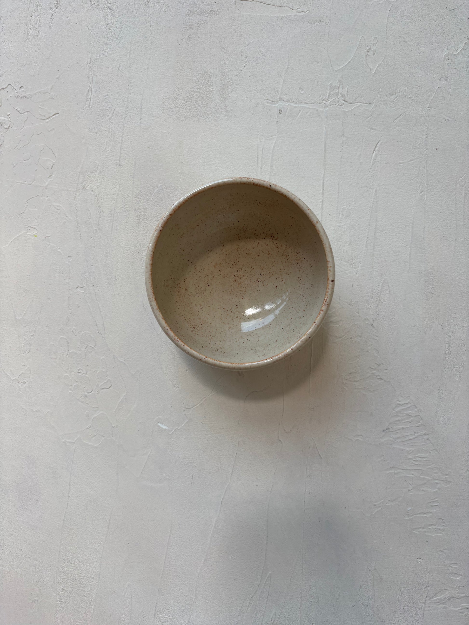 Small Bowl in Sourdough Shino on White (Ready to ship)