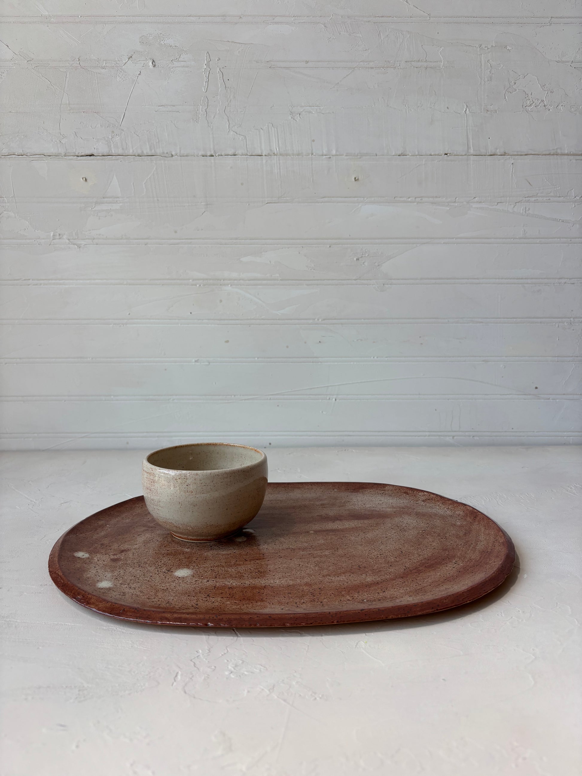 Small Bowl in Sourdough Shino on White (Ready to ship)