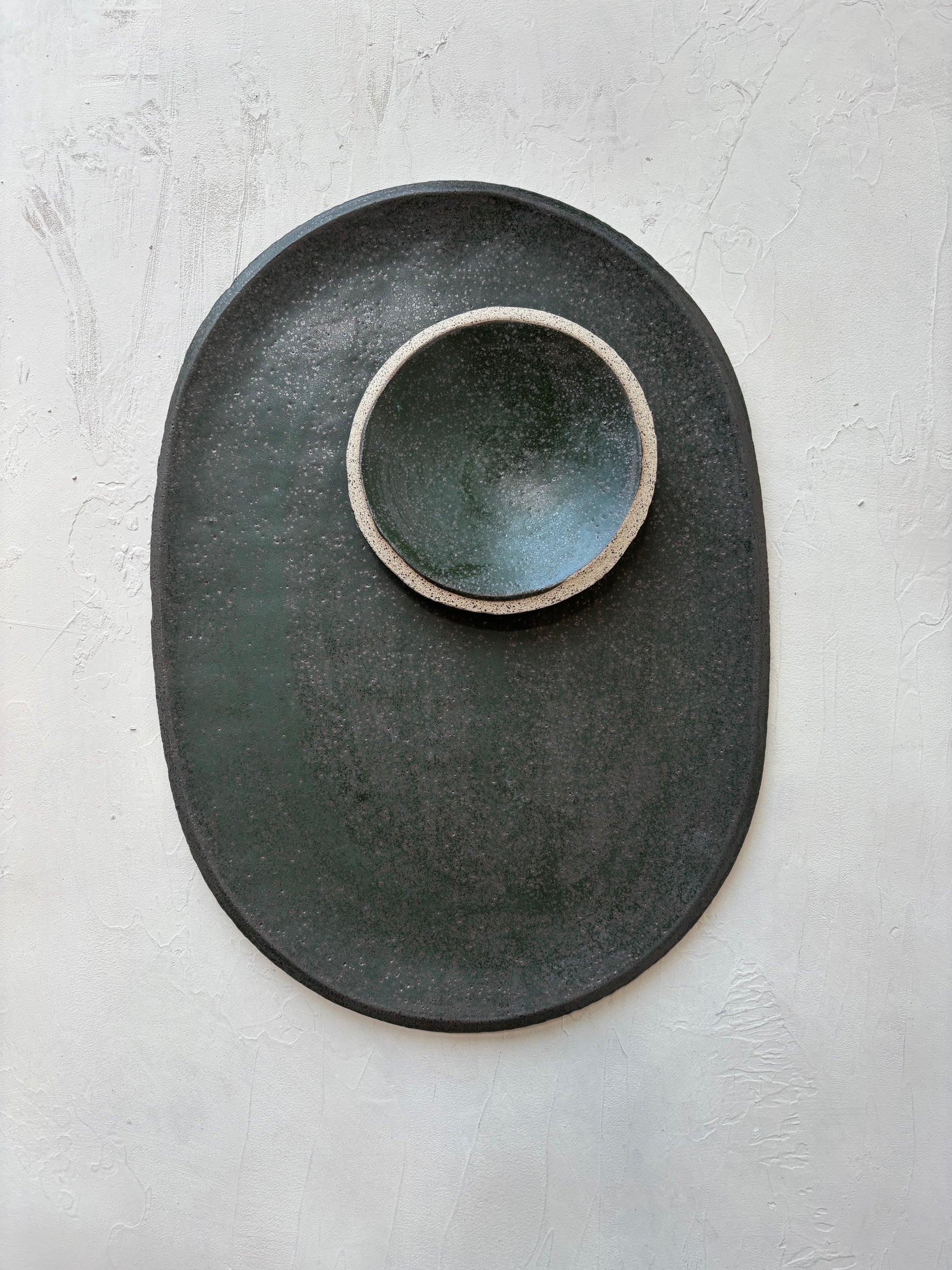Oval Server in Hunter Green (Ready to ship)