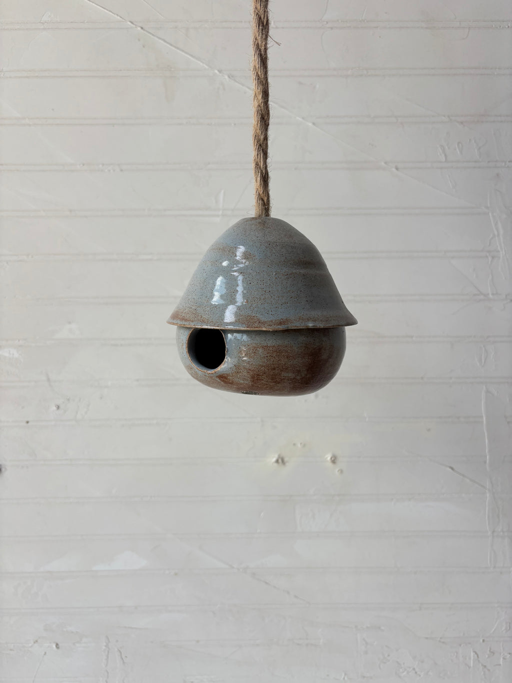 Small Bird House in Denim Shino (Ready to ship)