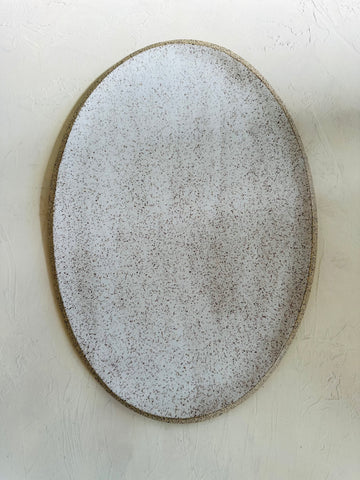 Large Oval Serving Tray in Satin Oat