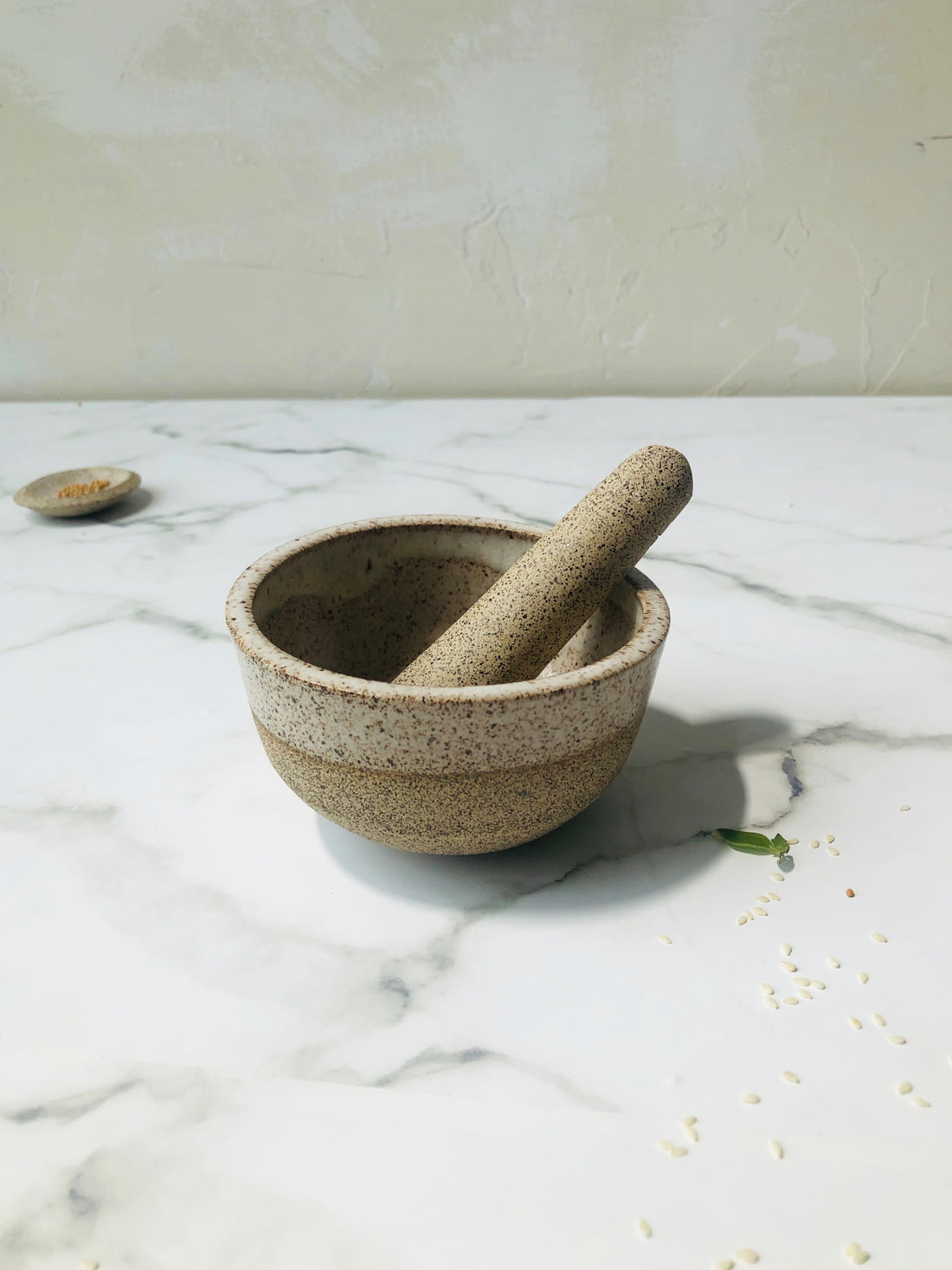 Mortar + Pestle in Satin Oat