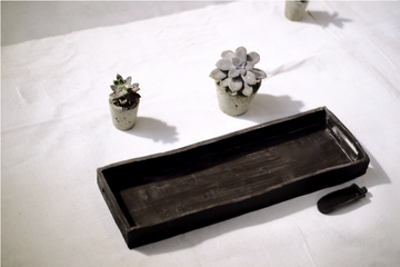 Handled Serving Tray in Black