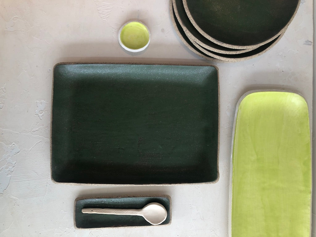 cafe serving tray in Hunter Green