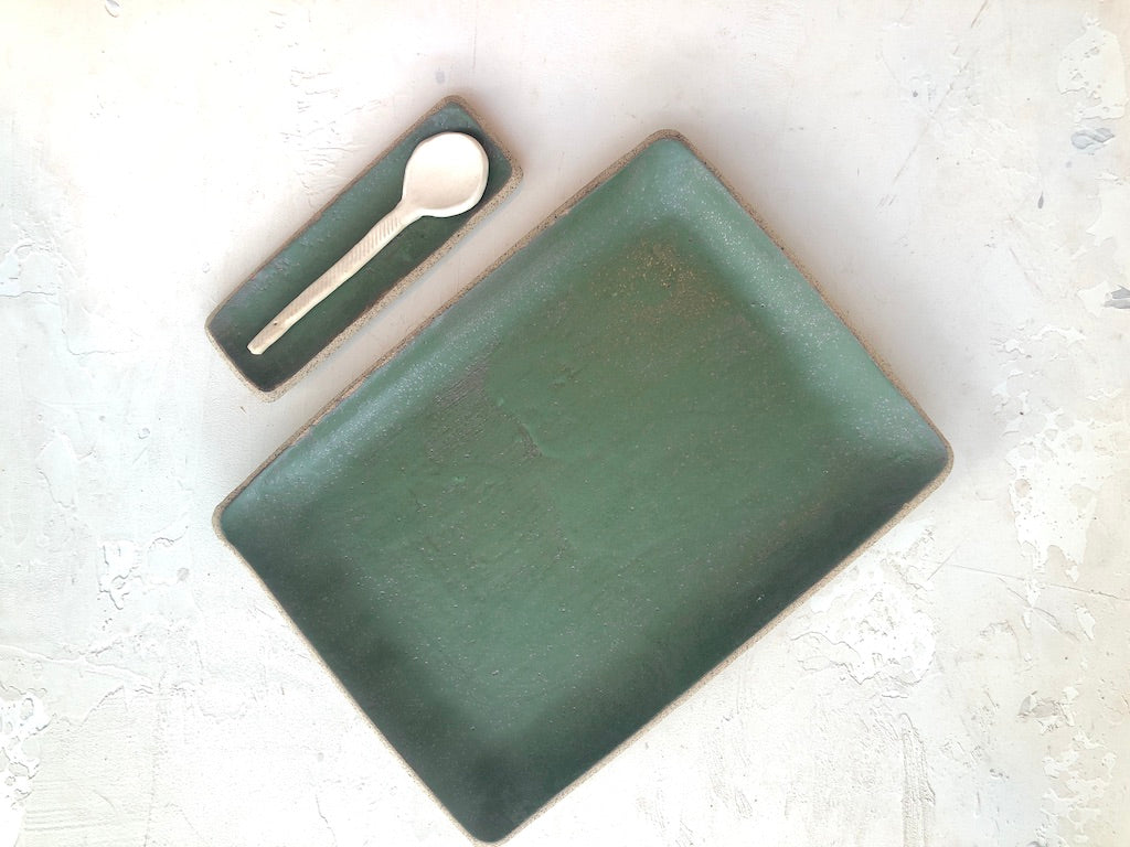 cafe serving tray in Hunter Green