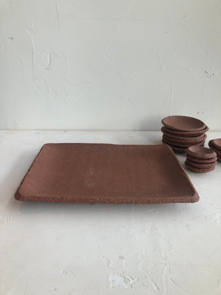 cafe serving tray in Rojo